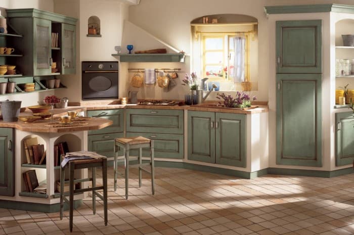 cucina-in-legno-classica-colore-verde-acqua